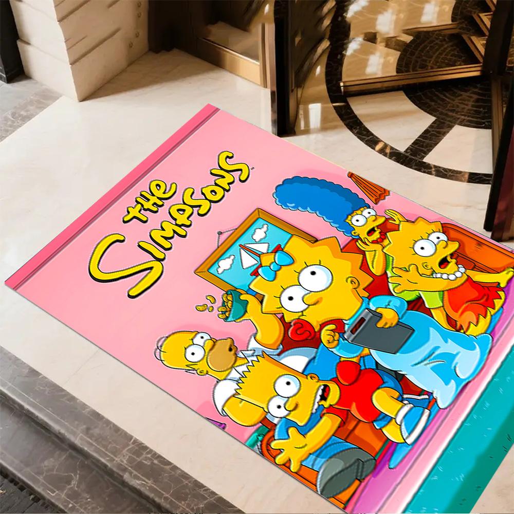 Simpsons Gta Mashup Cover Floor Mat Design for Dining Room Bedrooms Game Room Outdoor Anti-slip Rug Anime Office Decor Birthday/Christmas Gift