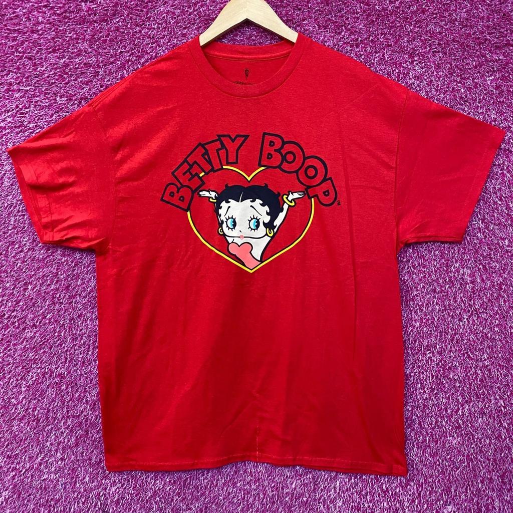 Мужская футболка с графическим дизайном Betty Boop Красное Сердце 100% Хлопок Топ