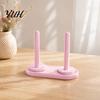 Rotating Yarn Spindle for Crochet Wooden Holder, Bamboo Stand with Smooth Knitting Gift Crafters Spinning Base, Single-axis/Double-axis Portable