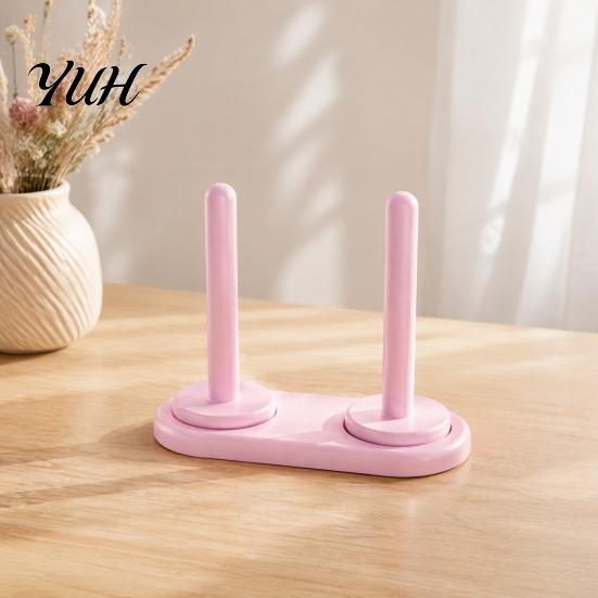 Rotating Yarn Spindle for Crochet Wooden Holder, Bamboo Stand with Smooth Knitting Gift Crafters Spinning Base, Single-axis/Double-axis Portable