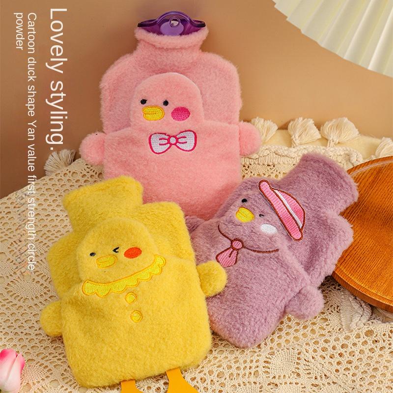 3979 Cute Plush Water Filling Hot Water Bag Large Water Bag Student Dormitory Belly Warming Hot Compress Hand Warmer