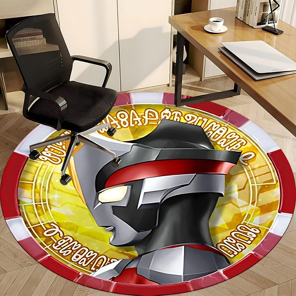 1pc Ultraman Chair Carpet for Office Non Slip, Machine Washable Rug for Office, Room Holiday Decor for Christmas, Birthday Polyester