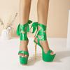 Сандалии женские летние современные женские туфли с ремешком на щиколотке каблуки для танцев на пилоне на платформе для ночного клуба на очень высоком каблуке 15,5 см