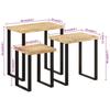 VidaXL Tables Gigognes 3 pcs avec Bord Vivant, Bout de Canapé avec Pied, Table d'Appoint, Meuble de Salon Salle de Séjour, 372762