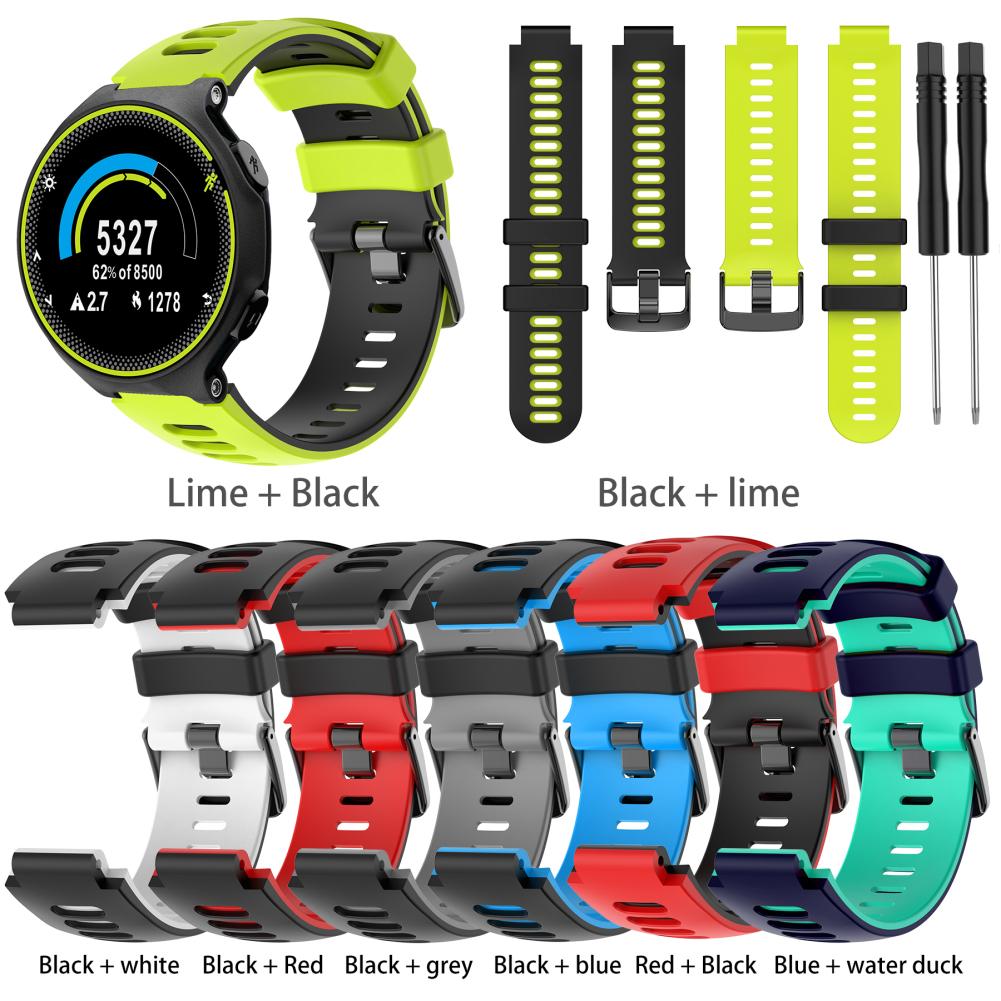 For Garmin Forerunner 735 XT 230 235 235lite 620 630 Approach S20/S5/S6 Watch Strap Two-Color Silicone Strap
