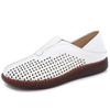 New Summer Hollow Breathable Women's Toe-layer Cowhide Granny Shoes Casual Versatile Soft-soled Nurse Shoes