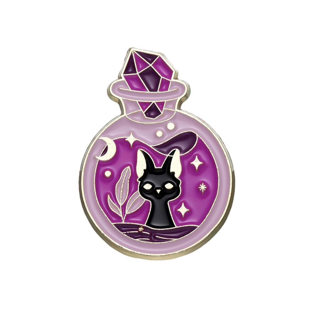 Эмалевая иконка Magic Cat, брошь на Хэллоуин, кукла-призрак, Bad Witch Club, брошь в стиле панк-готики, значок на воротник, подарок на Хэллоуин