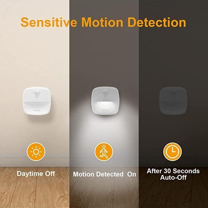 Внутренний светильник с датчиком движения - Автоматический светодиодный ночник - Белый