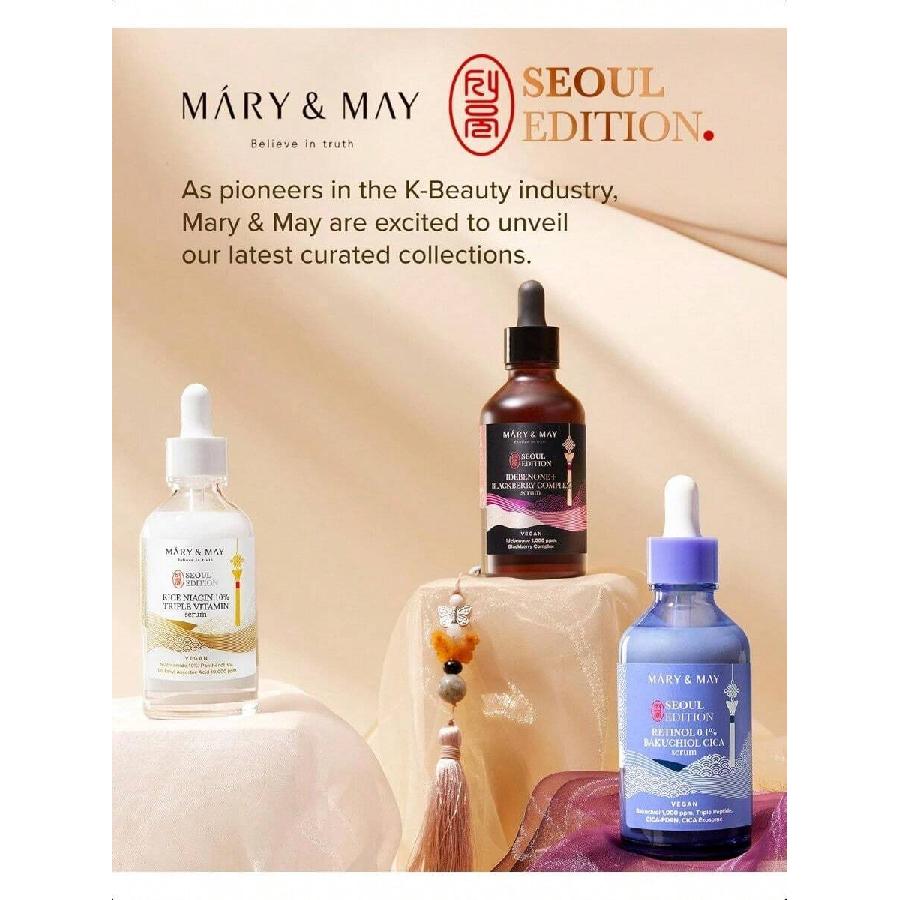 Mary&May Seoul Edition Рисовая ниацинамидная 10% тройная витаминная сыворотка 80 мл - Корейская сыворотка для сияния для ровного тона кожи и здорового сияния - Ниацинамид