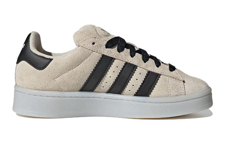 adidas Оригинальные CAMPUS 00-х Кожаные Низкие Детские Скейтбордические Кроссовки Бежево-Серые HQ8572