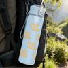1PC Repeated Letter Word Pattern 750ml Color Plastic Sports Water Bottle Leakproof Flip Straw Lid Suitable for Sports Office Home Use