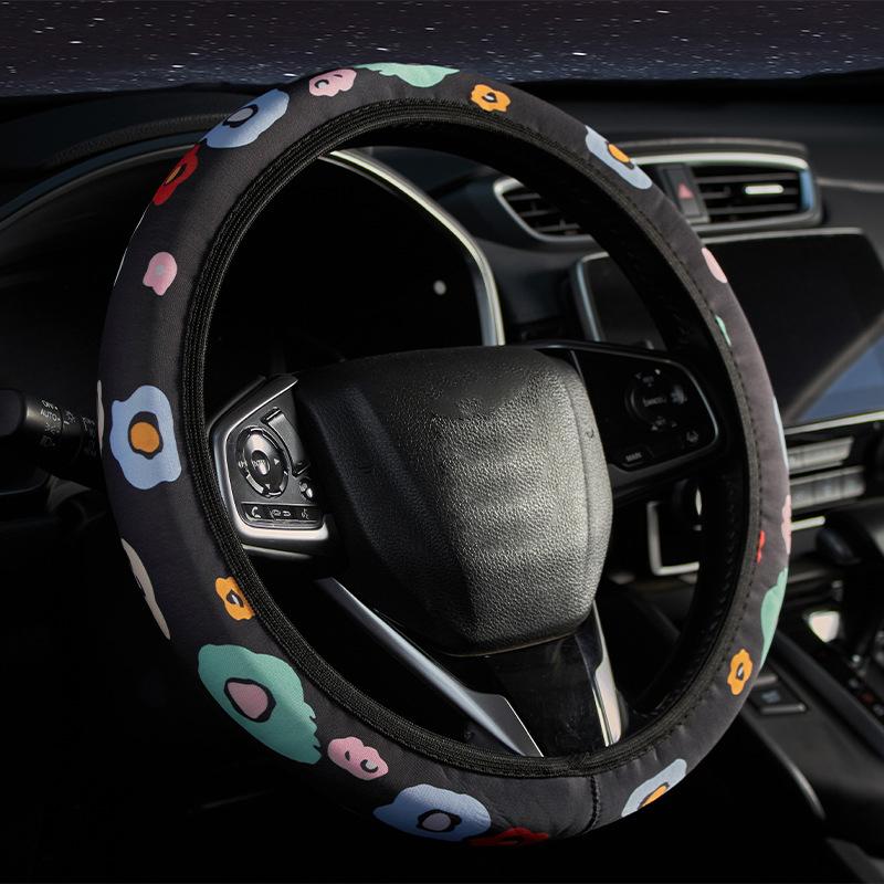 1 шт. автомобильные аксессуары для интерьера 38 см чехол на руль автомобиля с цветочным принтом противоскользящий универсальный протектор рулевого колеса автомобиля