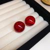 Серебряная игла Красные геометрические серьги-гвоздики Ankara женские корейский ins модный дизайн серьги высококачественные изысканные серьги