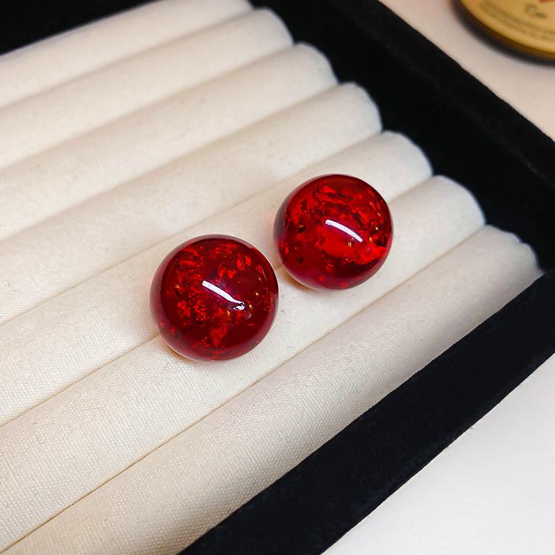 Серебряная игла Красные геометрические серьги-гвоздики Ankara женские корейский ins модный дизайн серьги высококачественные изысканные серьги