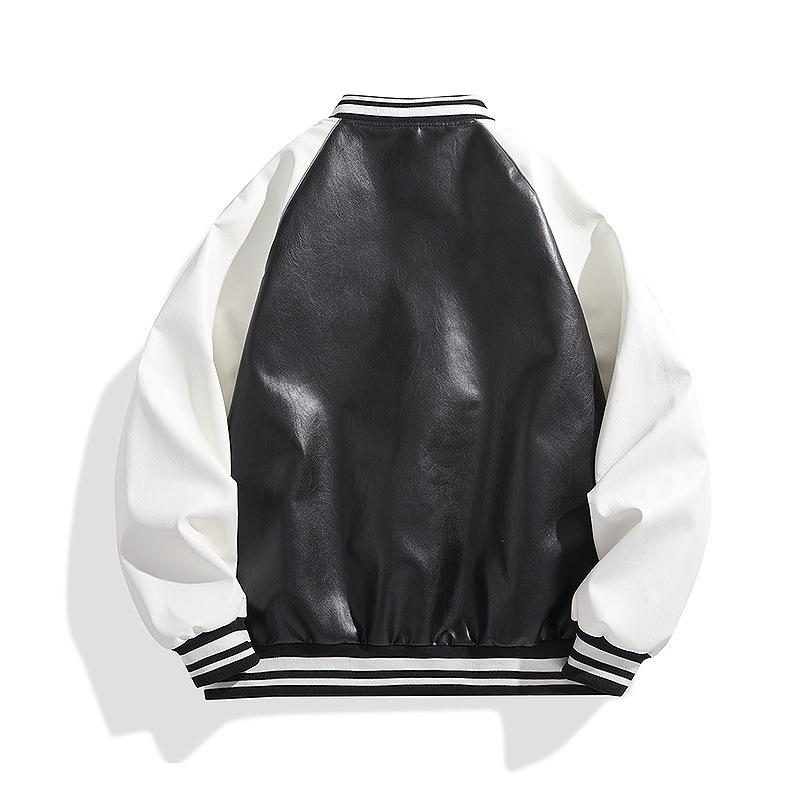 Осенняя новая вышитая кожаная куртка, модный тренд, универсальная бейсбольная куртка, мотоциклетный костюм, студенческая куртка для мужчин