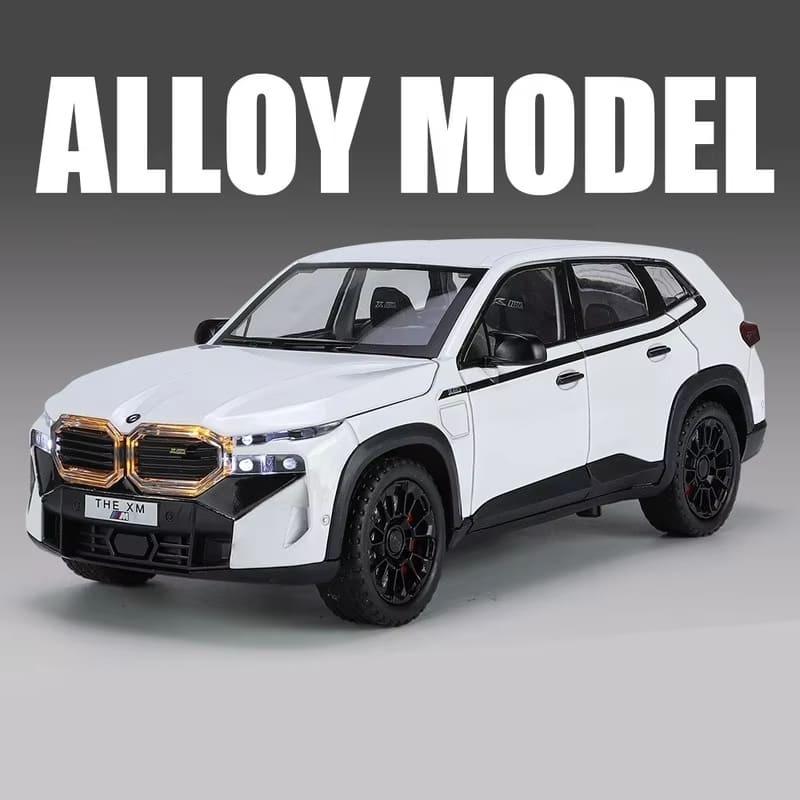 1:24 BMW XM SUV Alloy Sports Car Model Die-cast Metal Car Vehicle Model Simulation Sound and Light Pull Back Collection Children's Toys Boys Gift