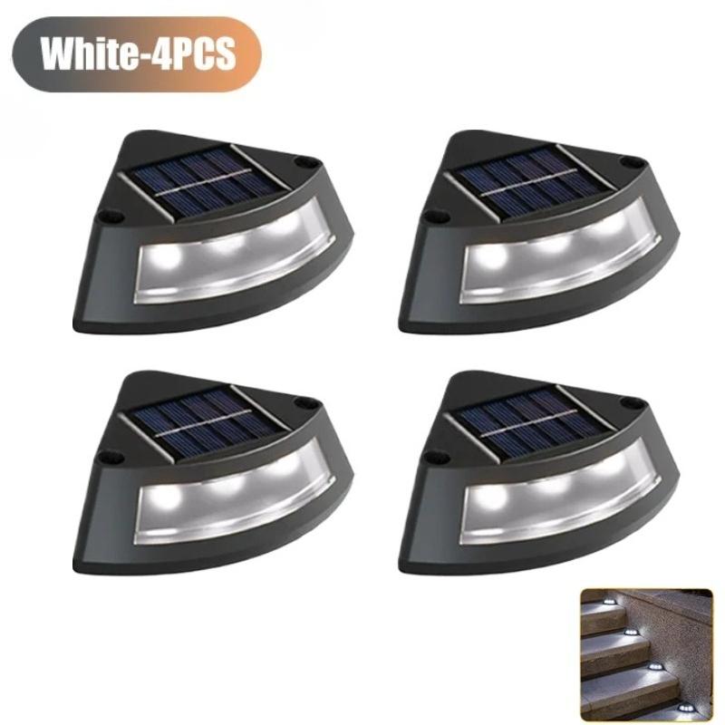 4PCS Solar Step Lamp Outdoor Home Garden Staircase Patio Lights Steps Walkway Lights Solar Lamp Outdoor LED Decorative Lights