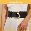 Style Vintage Wide Waist Belt With Irregular Metal Buckle For Womens Apparel