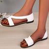 Модная женская обувь 2025 Новые женские сандалии с открытым носком Модные летние повседневные слипоны Большого размера Бестселлер Лаконичные плоские сандалии Zapatos