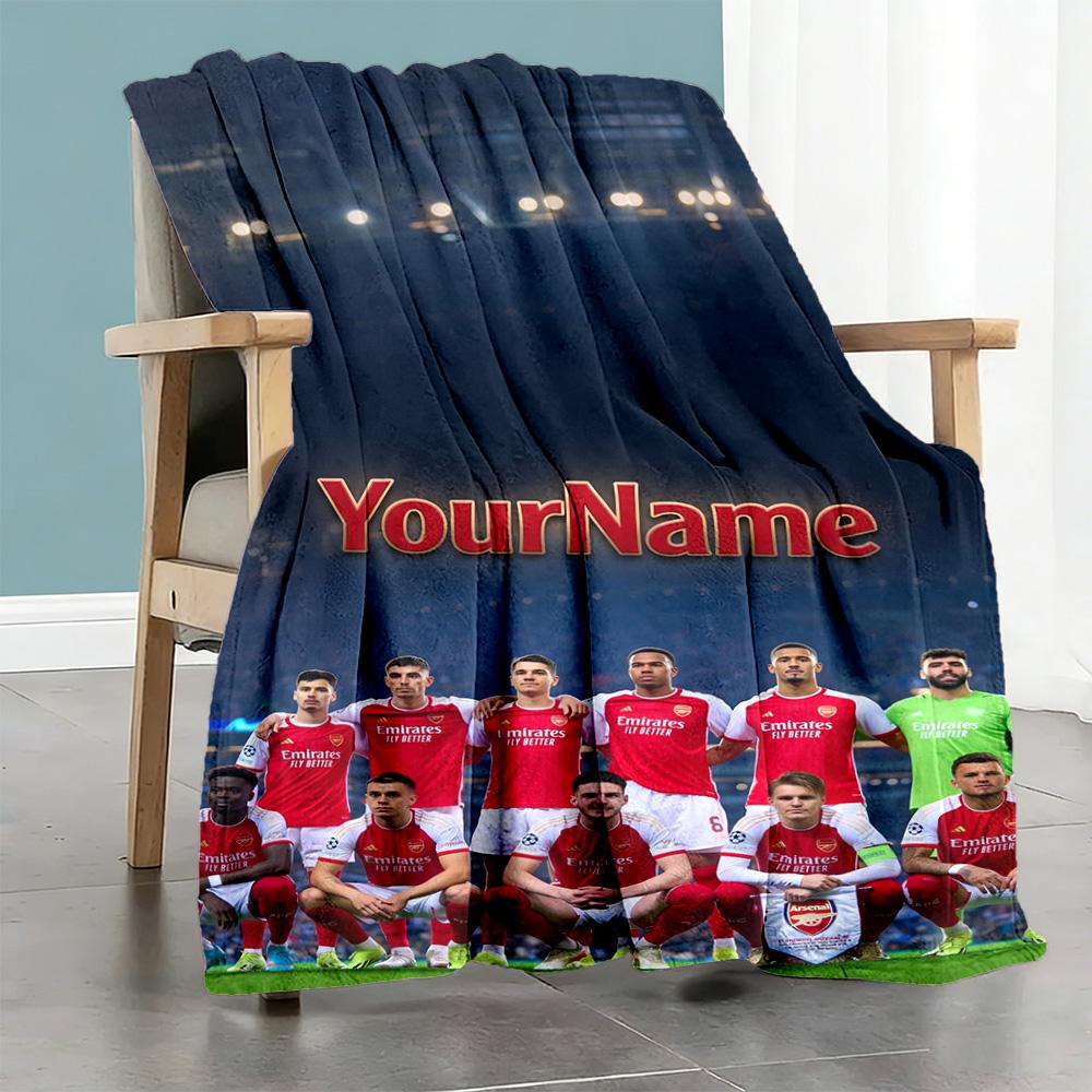 Arsenal Customize Text Blanket Gift Customizable Blanket Soft Warm Cozy Perfect for Office Bed Nap Couch Four Seasons Multipurpose