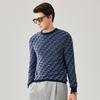 Zhaojun Men's Argyle Cashmere Round Neck Sweater