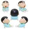 Crayon Shin-Chan Mobile Phone Kawaii Anime Desktop Ornaments Cartoon Watching Tv Phone Support Cute Doll Decorations Toy Gifts