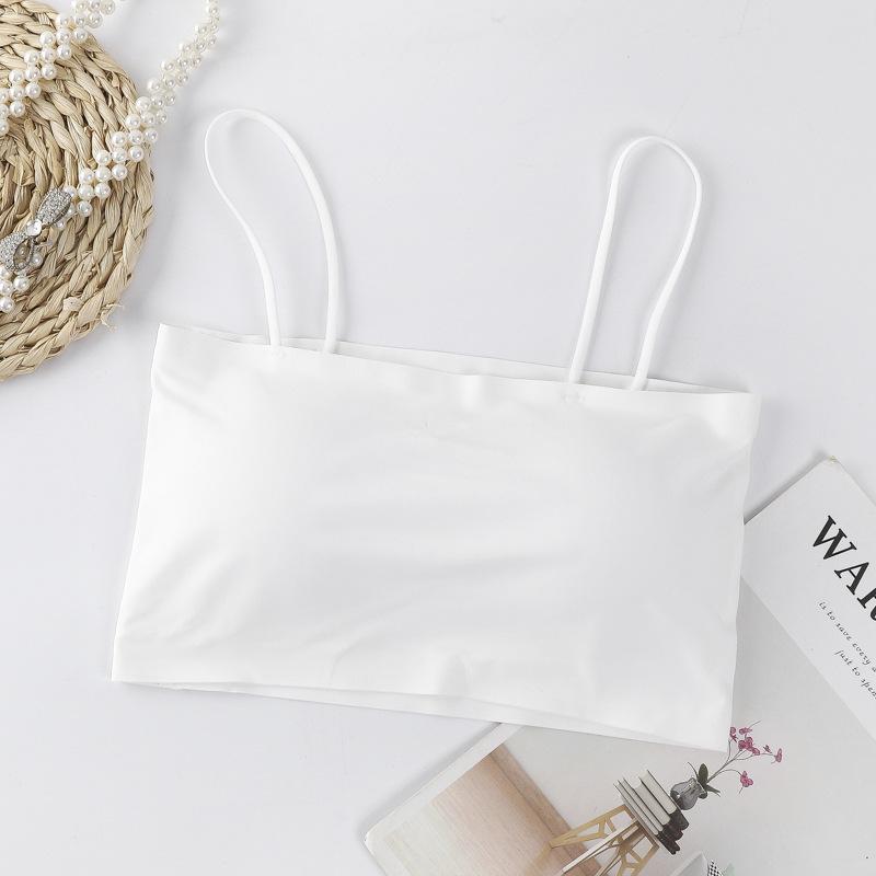 Seamless Ice Silk Camisole with Chest Pads - Women's Beautiful Back Sports Bra