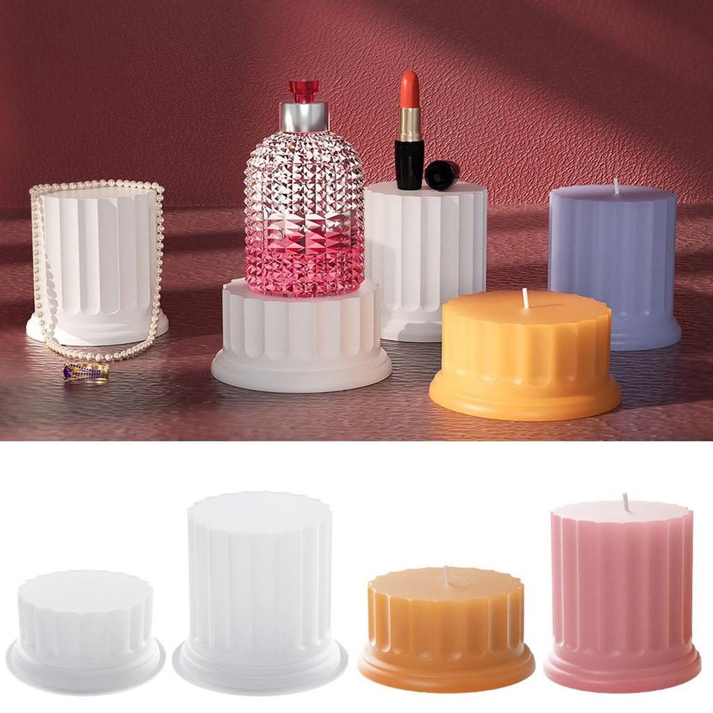 Silicone Candle Mold DIY Roman Column Wax Candle Mould Ancient Greek Pillar Decorations Making Mould Plaster Crafts
