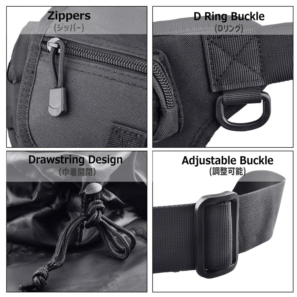 Azarxis Tactical Leg Military Drop Bag with Small Item Multifunctional Holster for Tactical Pouch, Storage, Airsoft, Outdoors, Men's (Black)