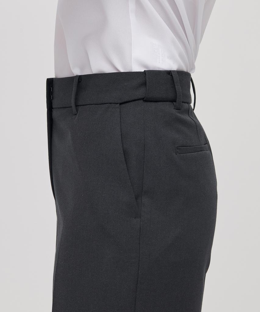 MUSINSA STANDARD WOMAN Women'S Lightweight Straight Hidden Banding Slacks [Gray]