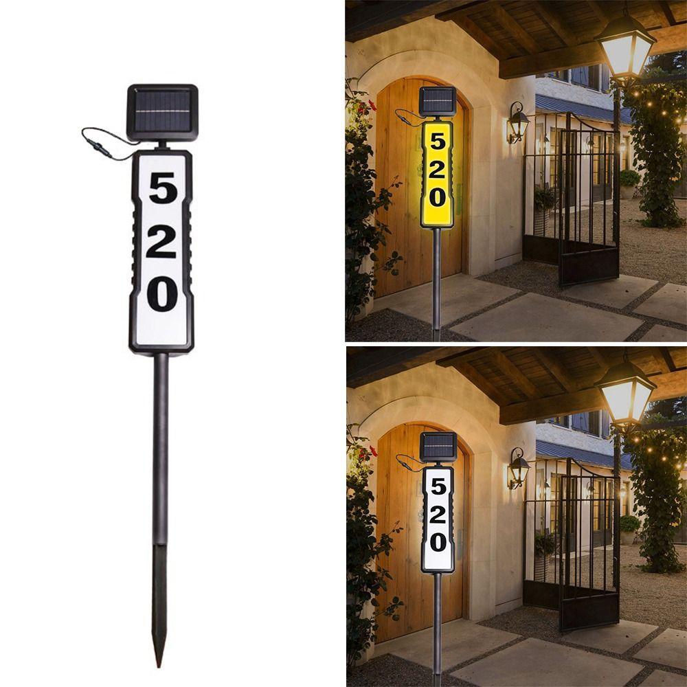 360-Degree Solar Address Sign Auto Illuminates LED House Number Sign Night Lighting