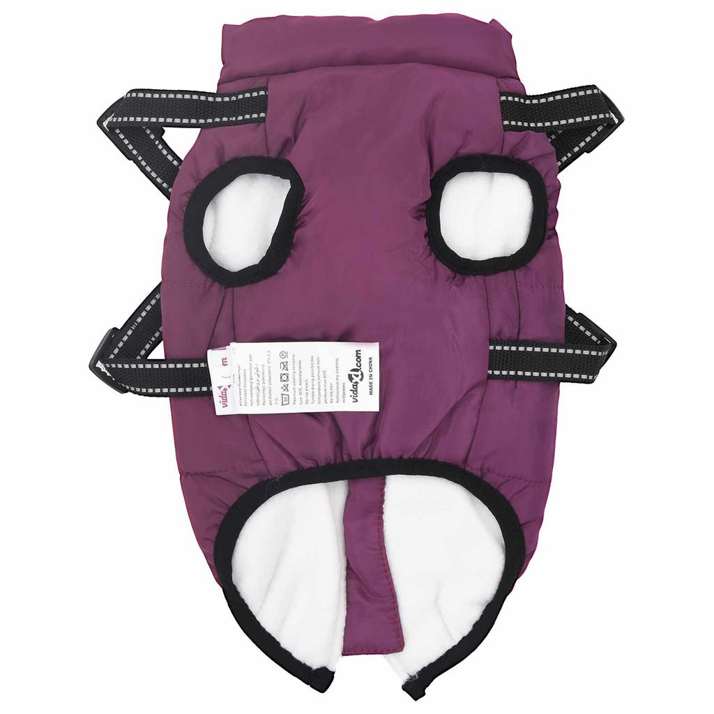 Dog Coat Purple L24 Fleece and Polyester