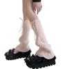 Lace Up Knitted Foot Cover Y2K Women Leg Warmers Pile Socks Bowknot Leg Cover  Student