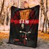 Saw Movie Flannel Blanket Soft Warm All-Season Throw, Design for Camping, Car Travel, Hiking Sofa, Bed, Office Perfect Gift for Parties
