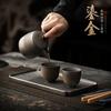 Gilt Kung Fu Tea Set   New Tea Drinking Household Tea Making Ceramic Side Teapot Teacup Dry Brewing Plate Complete Set