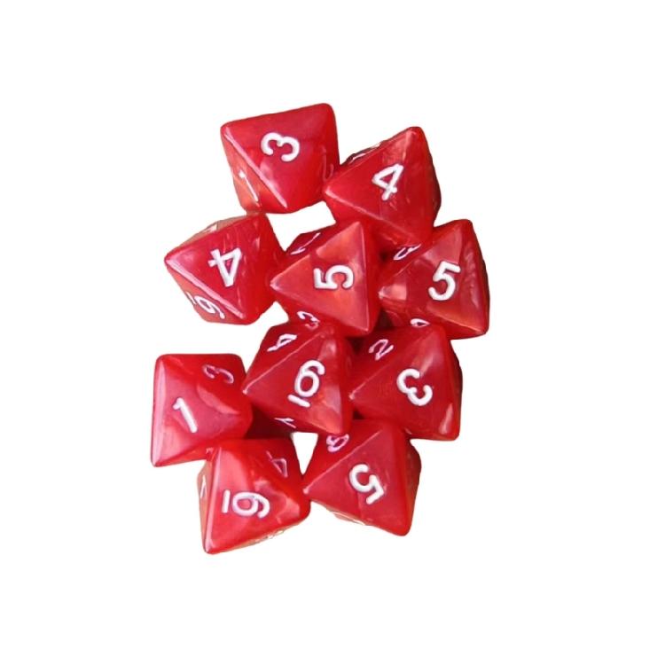 10 шт. Акриловые 8-гранные кости с мраморным узором, многогранные кости, легко читаемые цифры