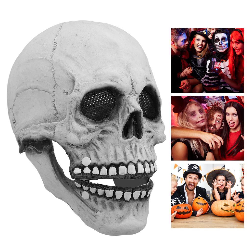 Маска Черепа Хэллоуин Стиль Черепа Дышащая Прочная Латексная Подвижная Челюсть Маска Скелета для Вечеринки Костюма Бала