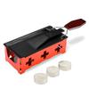 Swiss Cheese Fondue Set: Mini Non-Stick Baking Pan with Candle Holder