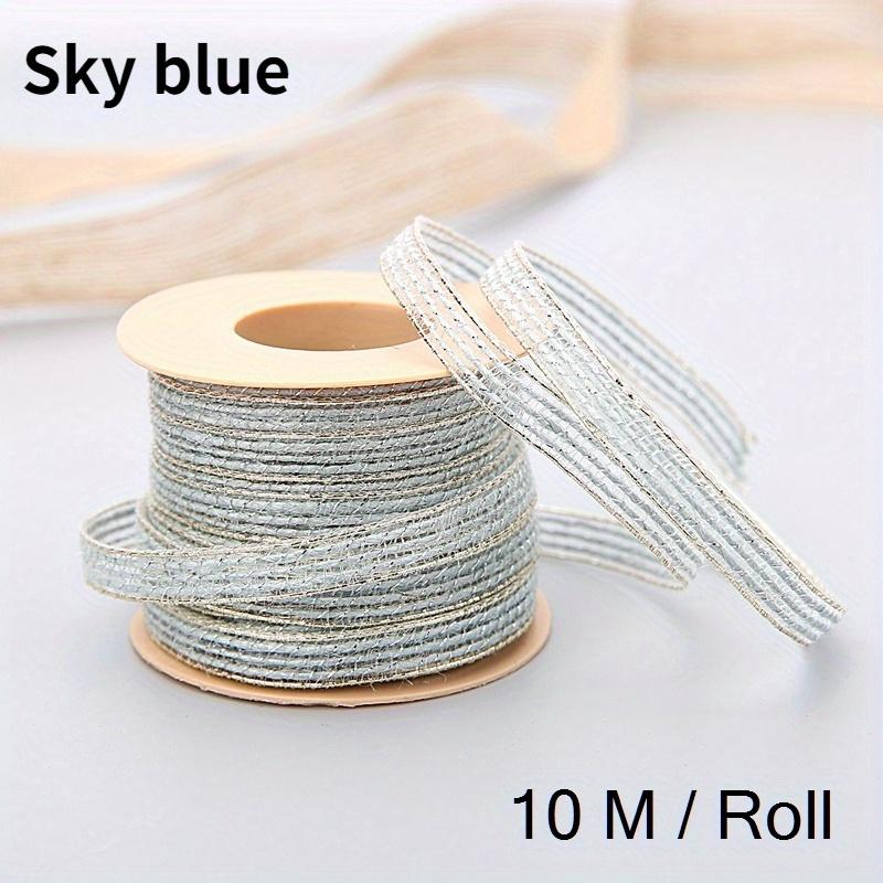 10M/Roll Vintage Jute Burlap Hessian Ribbon with Lace Rustic Wedding Party Decoration Christmas DIY Craft Gift Packing Webbing