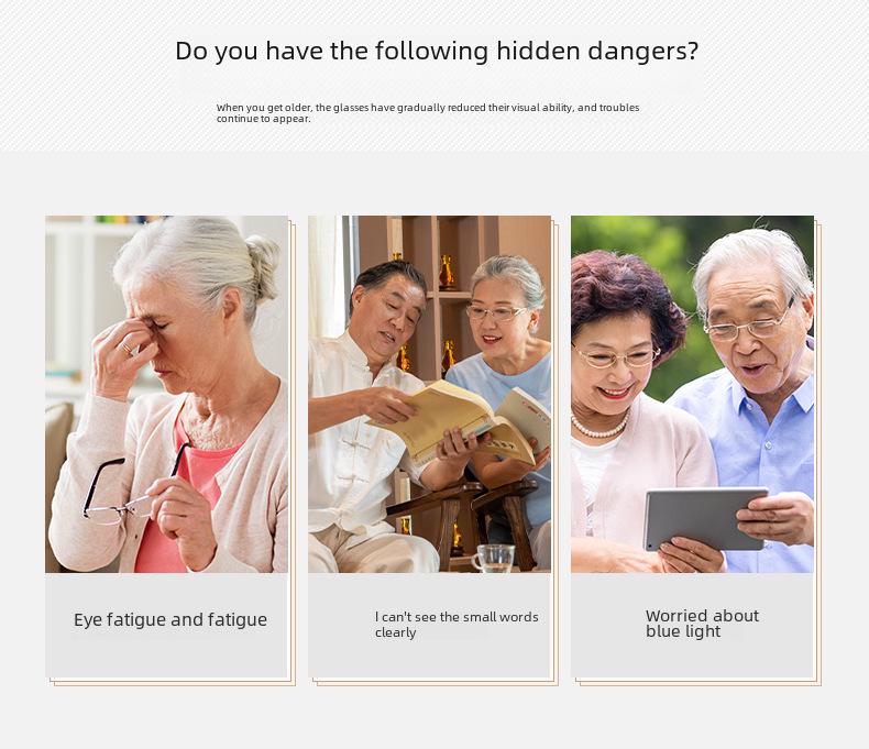 Прогрессивные бифокальные очки высокой четкости с защитой от синего света: Металлическая полуоправа, линзы, меняющие цвет, для ближнего и дальнего зрения для пожилых людей.