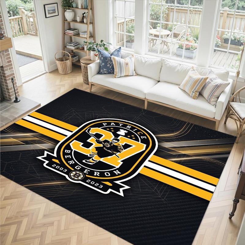 Дизайн Boston Bruins Кристальный Велюровый Ковер Уютный Не?Нескользящий ковер с принтом для спальни, гостиной, прихожей