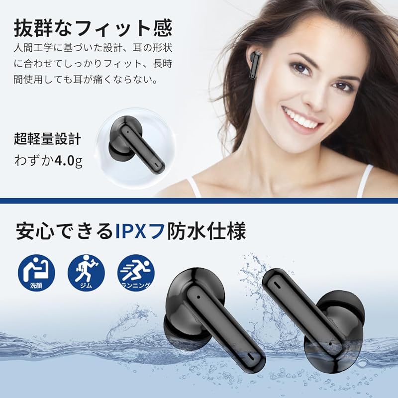 Wireless Earphones Earphones Bluetooth Earphones 2025 Latest Equipped with Bluetooth5.4+EDR Compatible with AAC/SBC Wireless Bluetooth Earphones
