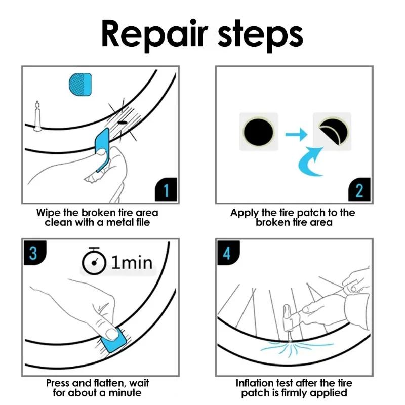 Car Tyre No Glue Patch Film Quick Dry Rubber Tire Patches Cars Motorbike Bike Tyre Repair Tool No Glue Protective Adhesive