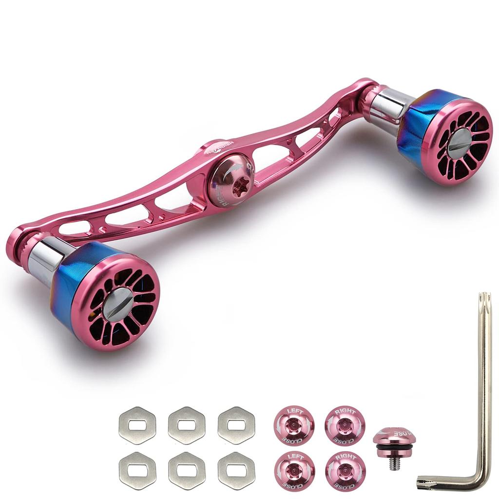 HEIGHTEN 115mm Bait Reel Handle 8 Colors 70 Aviation Aluminum Shimano Daiwa Abu Garcia Standard Bait Reel Black Engine (Sakura Pink) (626)