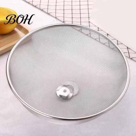 Stainless Steel Food Mesh for Kitchen Cover with Handle, Round Portable Metal Tent Backyard Barbecue Protector, Durable Guard Dishes And Fruit