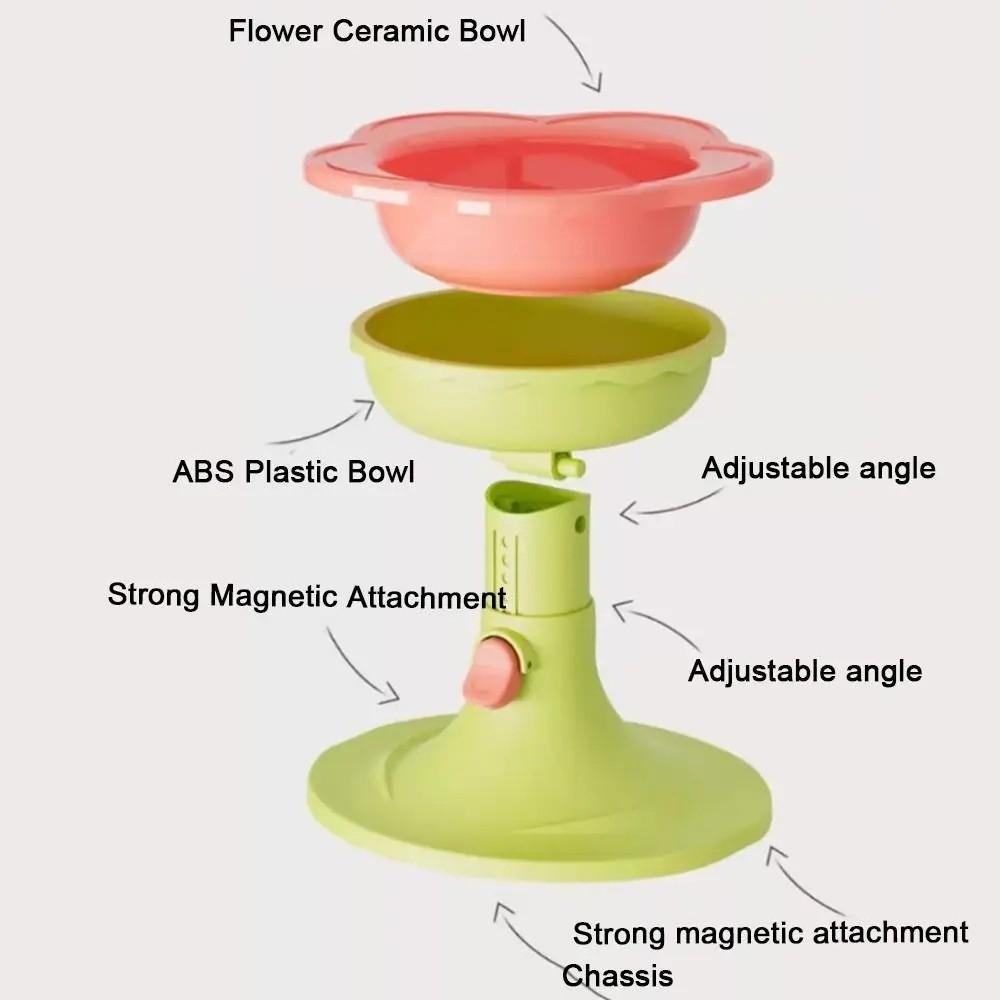 Керамическая миска для кошек большой вместимости Миски для собак в виде цветка Прочная миска на высокой ножке для питомцев Кормление питомца