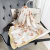 Small Wind, Fresh and Fashionable Temperament, Flower Printing Square Towel, Women's High-end Sense, Trendy Professional Wear, Decorative Scarf