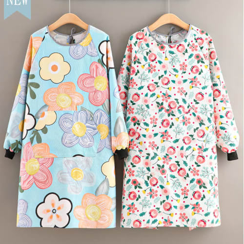 Bole-kk Women's Canvas Apron, Perfect for Nursery School Teachers, with Pockets, Stylish and Cute, Wrinkle-Resistant, Perfect for Gardening and Work