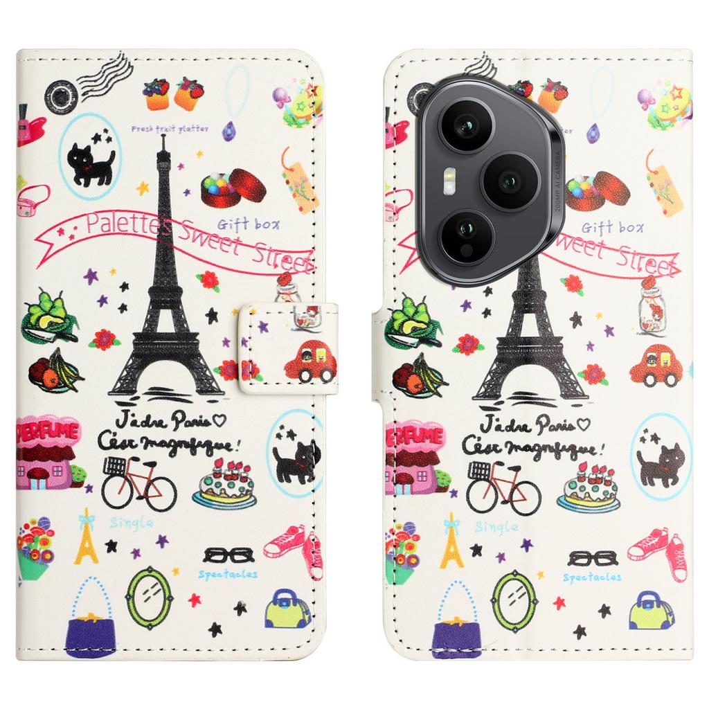 For Honor 400 Pro 5G (Глобальный) Чехол с принтом, кошелек из ПУ кожи, чехол для телефона