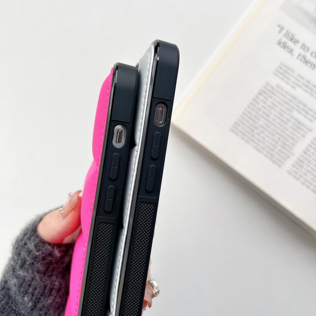 Applicable To IPhone16Promax Mobile Phone Case Solid Color Cotton-filled Down Jacket Apple 1511 Couple 13